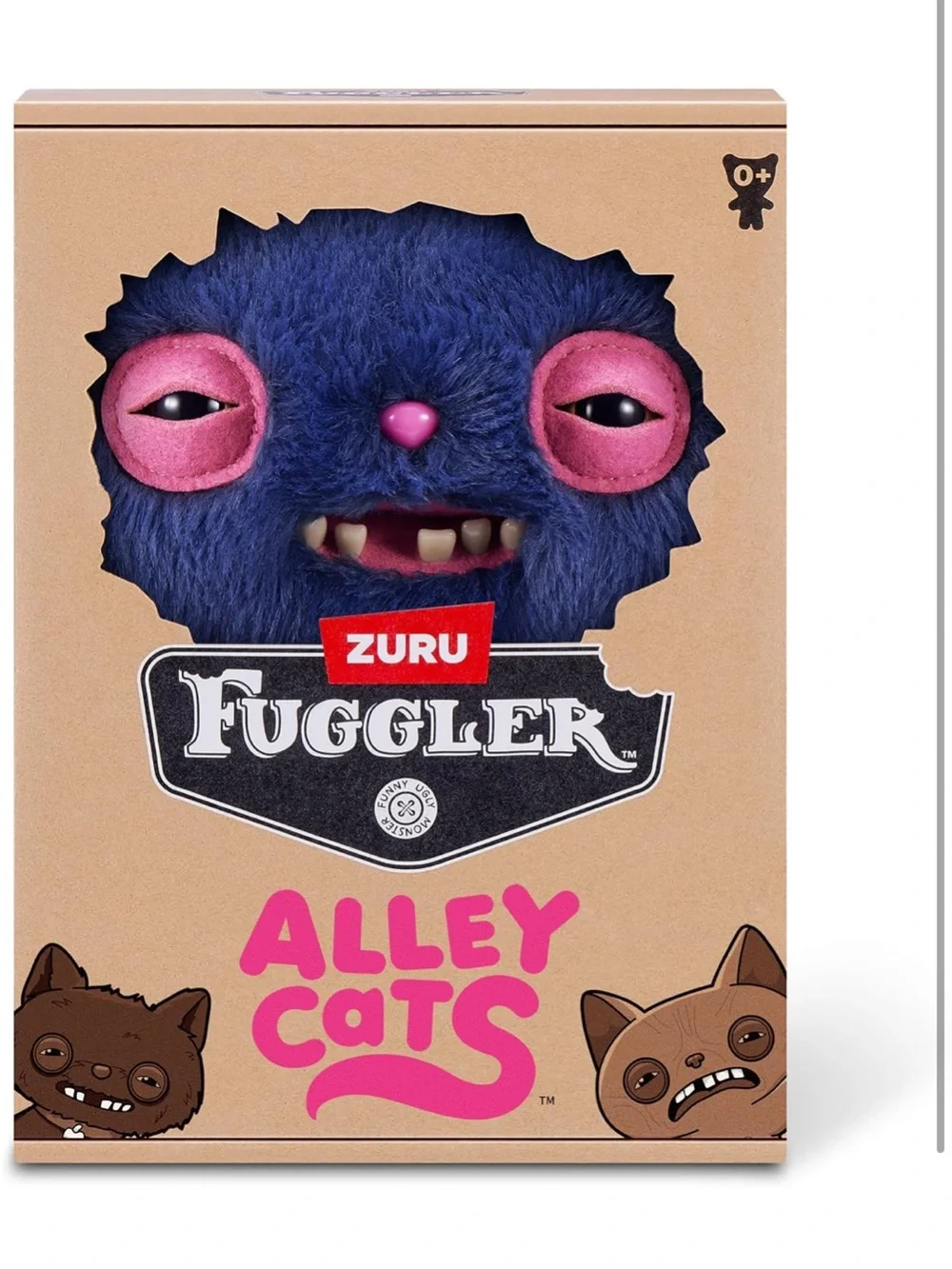 Zuru CHEEZEE Alley Cats Fuggler Plush Blue Cat Toy with Pink Pet Cat Plush